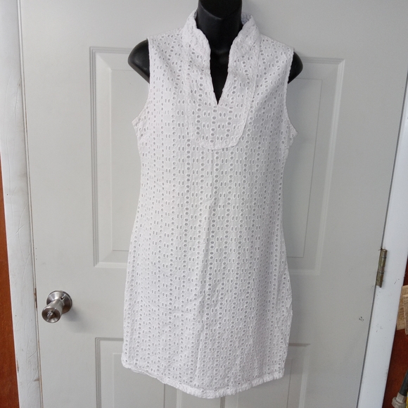 Cynthia Rowley Dresses & Skirts - Cynthia Rowley White Sleeveless Cotton Eyelet Dress size 8
